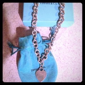 Tiffany heart pendant necklace, gently used.