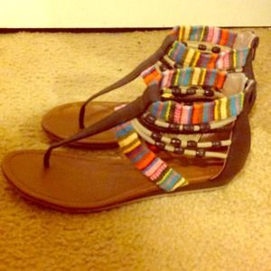 💚Tribal Aztec Sandals Size 7.5💚