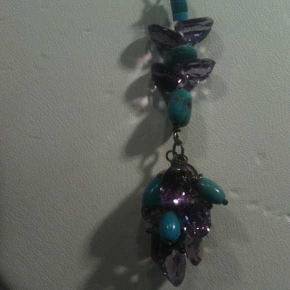 Amethyst And Turquoise long necklace - Picture 3 of 4