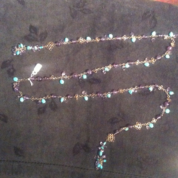 Amethyst And Turquoise long necklace - Picture 4 of 4