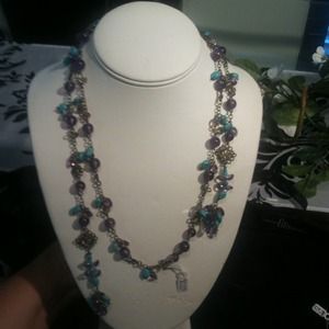 Amethyst And Turquoise long necklace
