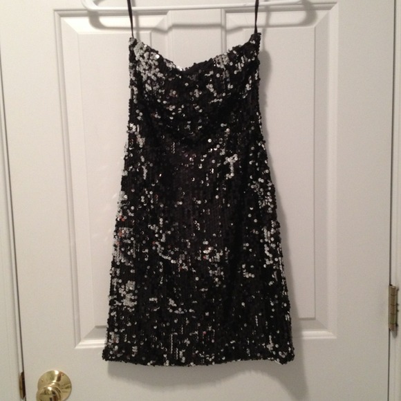As U Wish Strapless Sequin Dress