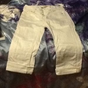 White denim capris