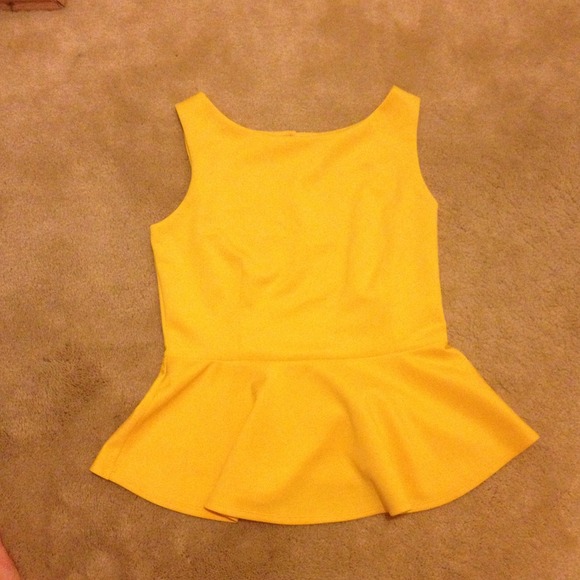 Yellow peplum top