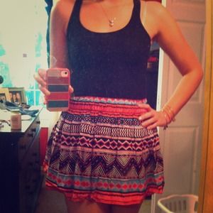 A high waisted fun & flirty skirt.