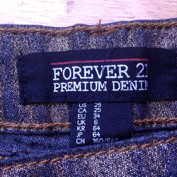 Forever 21 Gold Shimmer High Waisted Shorts - Picture 3 of 4