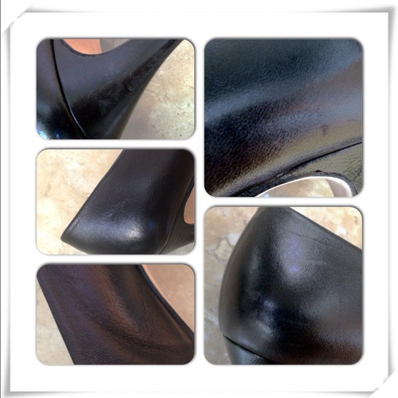 *SOLD* Black Leather Pointed Heels - Picture 3 of 4