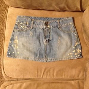 Jean mini skirt