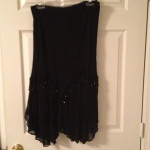 Black beaded evening skirt