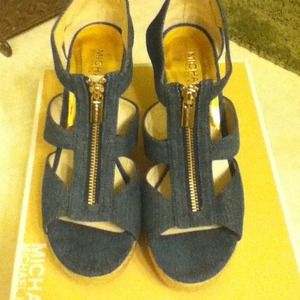 Michael Kors zip up wedge heels
