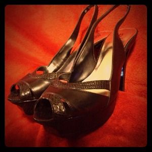 Bakers black sling back heels