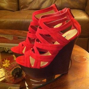 Suede wedges
