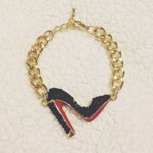 Louboutin red bottoms gold chain bracelet!