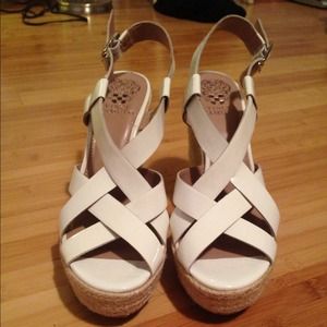 Vince Camuto white espadrille wedges