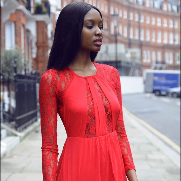 ASOS Petite Exclusive Lace Insert Skater Dress US6