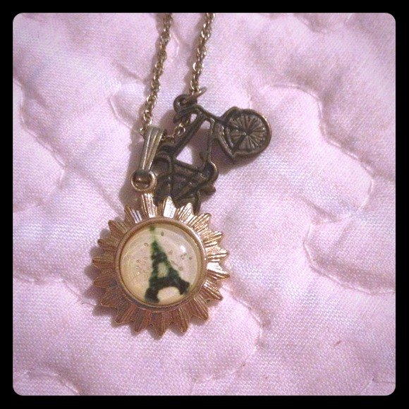 Paris themed necklace