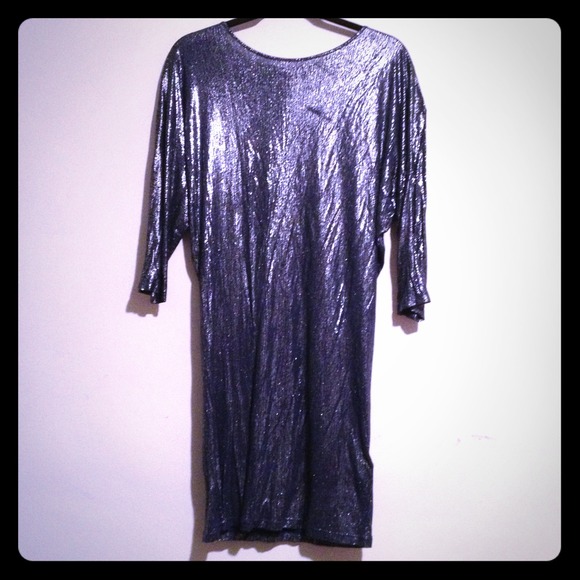 ❗Sale❗Zara Blue & Silver Mini Dress - Picture 1 of 4
