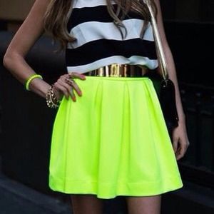 Neon yellow skirt