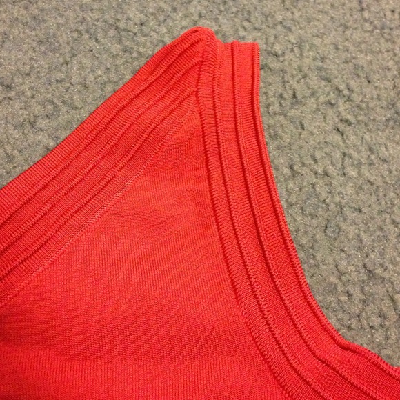One Shoulder Red Dress with Cutout - Picture 2 of 3