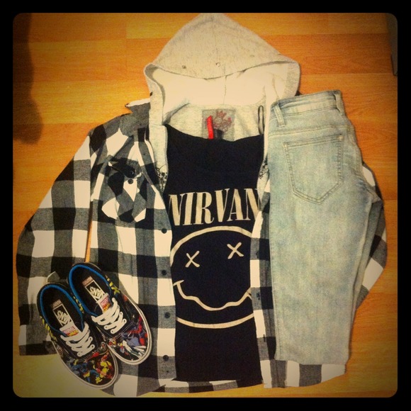 Grunge 90's flannel buffalo top