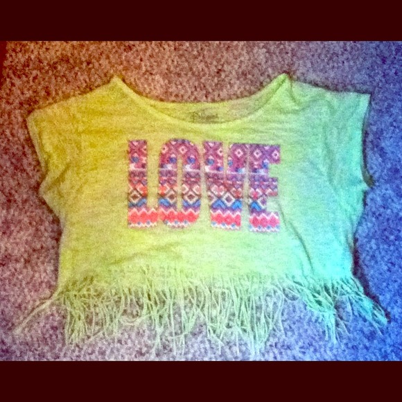 Love Crop Top With Fringe