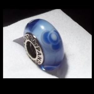 Blue flower pandora bead
