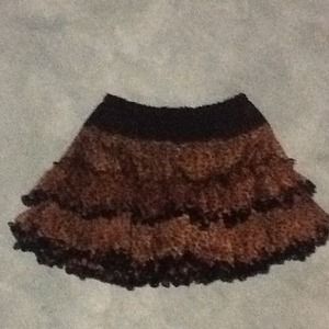 Fluffy leopard print punk/ psychobilly skirt