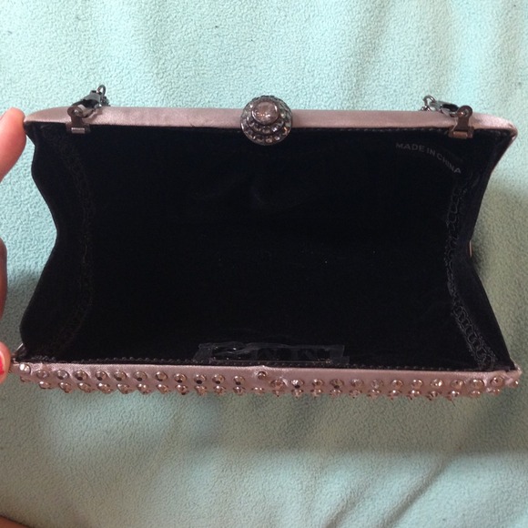*Cute grey studded/jeweled clutch!* - Picture 3 of 3