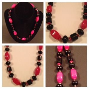 Red and Black Bead Necklace