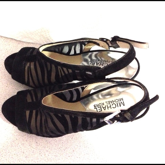 Sheer Zebra platform heels