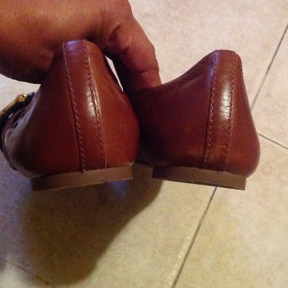 TORY BURCH Brown & Black Leather Ballet Flats Sz 9 - Picture 3 of 4