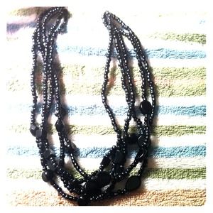 Black beaded necklace