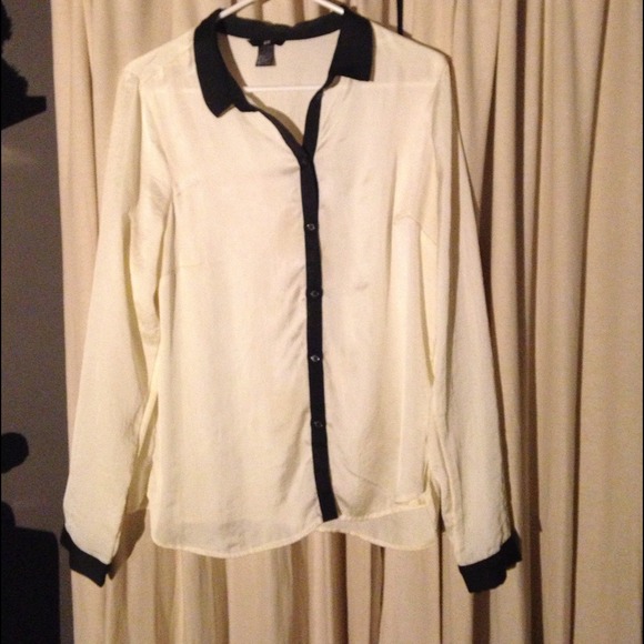 White and black dressy button down