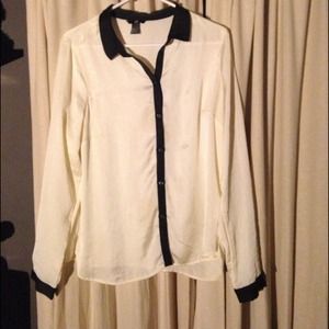 White and black dressy button down