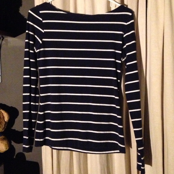 Navy blue and white stripped long sleeve