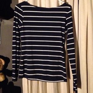 Navy blue and white stripped long sleeve