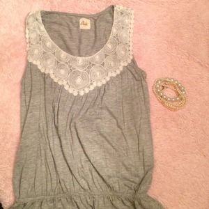 Grey with white lace