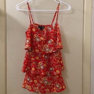 Red Floral layered camisole by forever 21