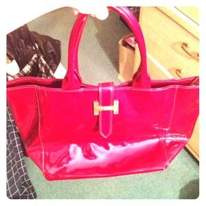 Stylish Burgundy handbag, made in Italy