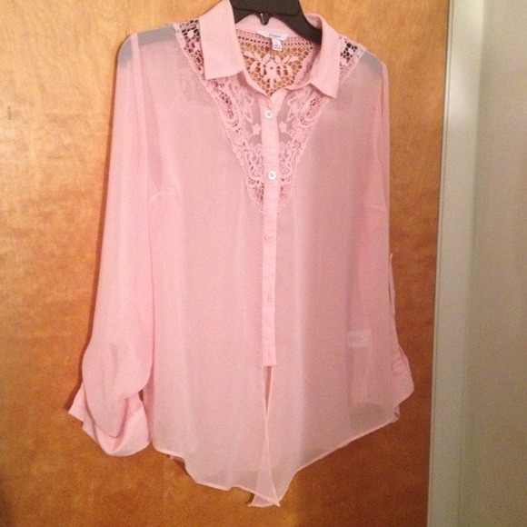 Pink button down shirt