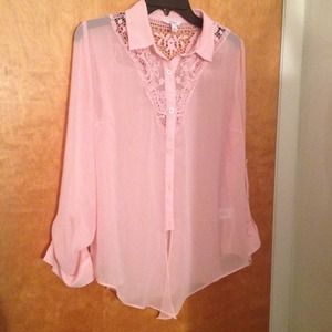 Pink button down shirt