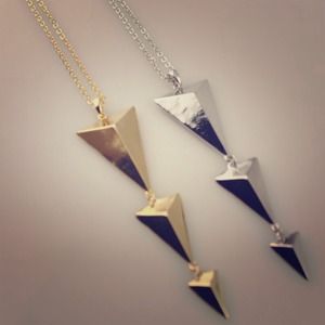 Gold Triangle/Pyramid Pendant Necklace