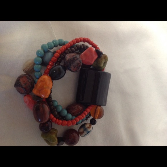 Rustic Multi bead Bracelet - Picture 2 of 4