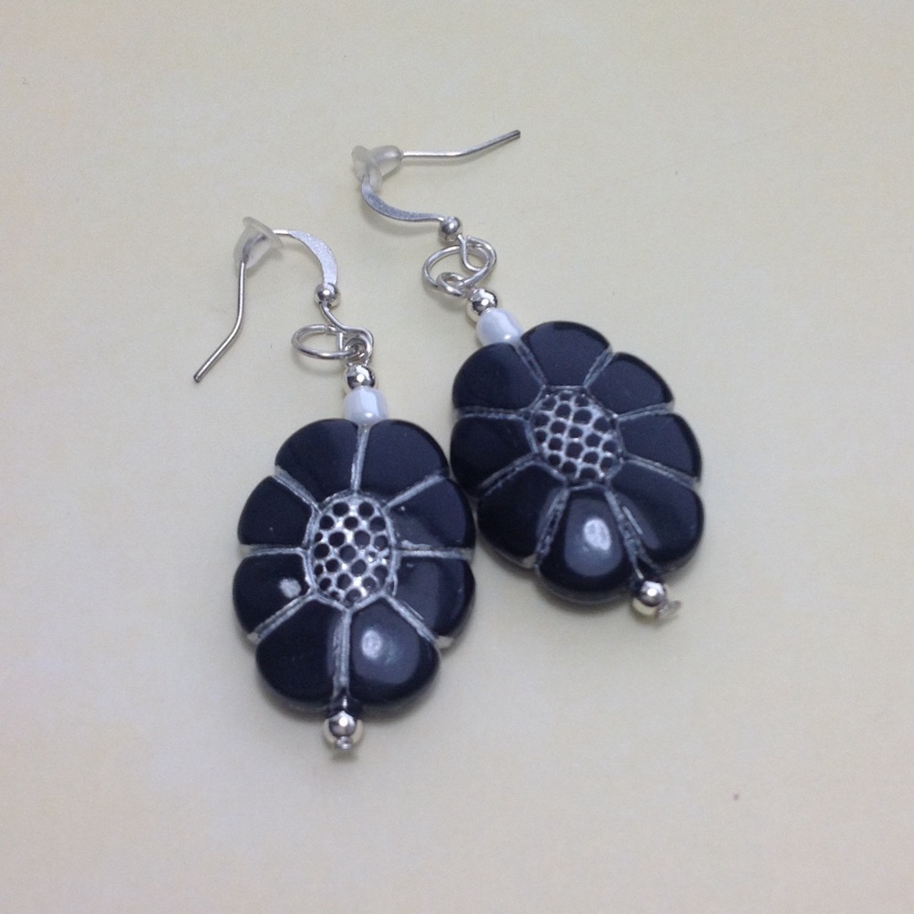 Black and Silver Earrings