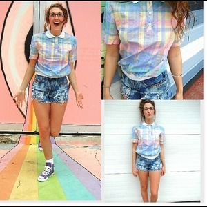 Pastel collar shirt