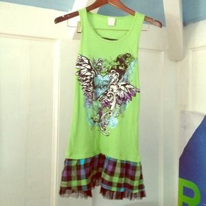 Cute Graphic Dress! Green!