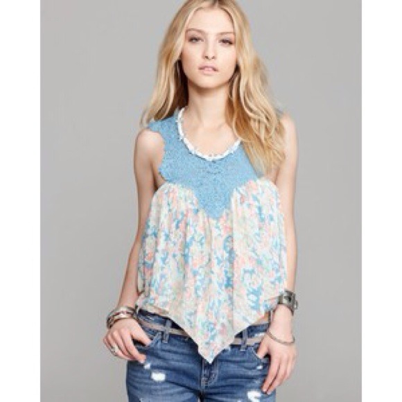 *Sold* Free people printed rib Penelope's bubble