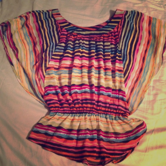 Bright Colored Striped Top