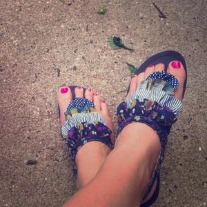 SOLD WITH LEOPARD PRINT FLATS. Ruffle sandals.