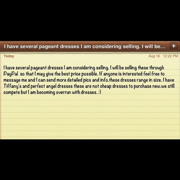 Pageant dresses